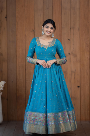 American Silk Sequence Work Anarkali Kurta