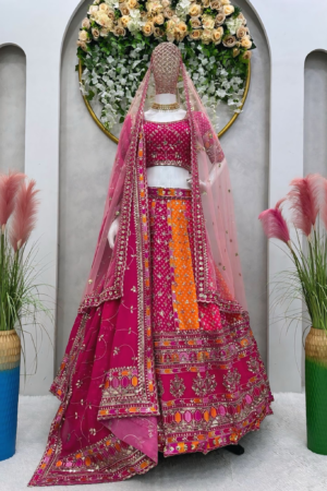 PINK DESIGNER BOLLYWOOD LEHENGA CHOLI FOR WOMEN