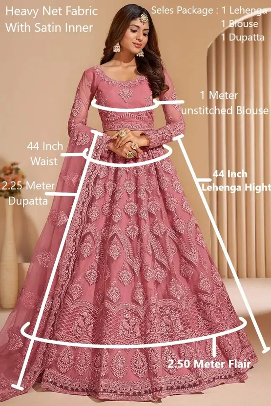 Embroidered Semi Stitched Lehenga Choli - Image 5