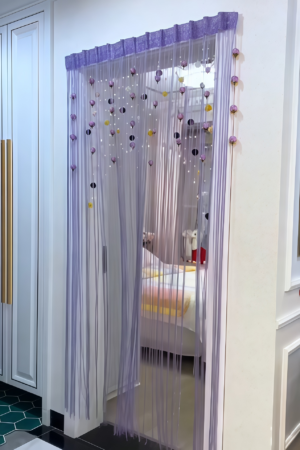 Rose Flower String Curtain Window Tassel Valance Room Dividers Purple