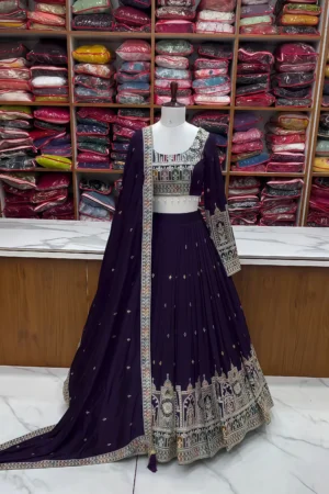 Unstitched Lehenga Choli for Women – Traditional Indian Embroidered Lehenga Set with Dupatta & Wedding