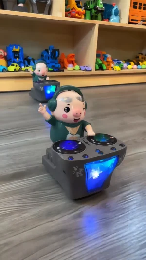 kids musical dj pig toy with led lights interactive cartoon dj toy