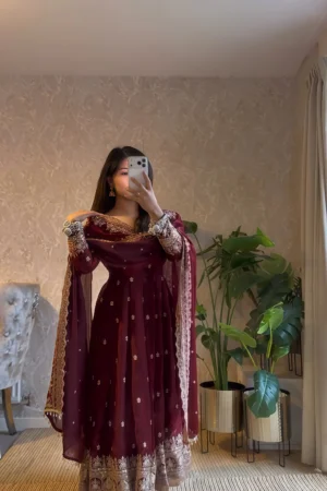 wedding party wear anarkali suit